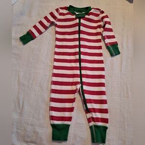 Hanna Andersson size 70 or 6-12 months red & white footless sleeper pajama, VGUC